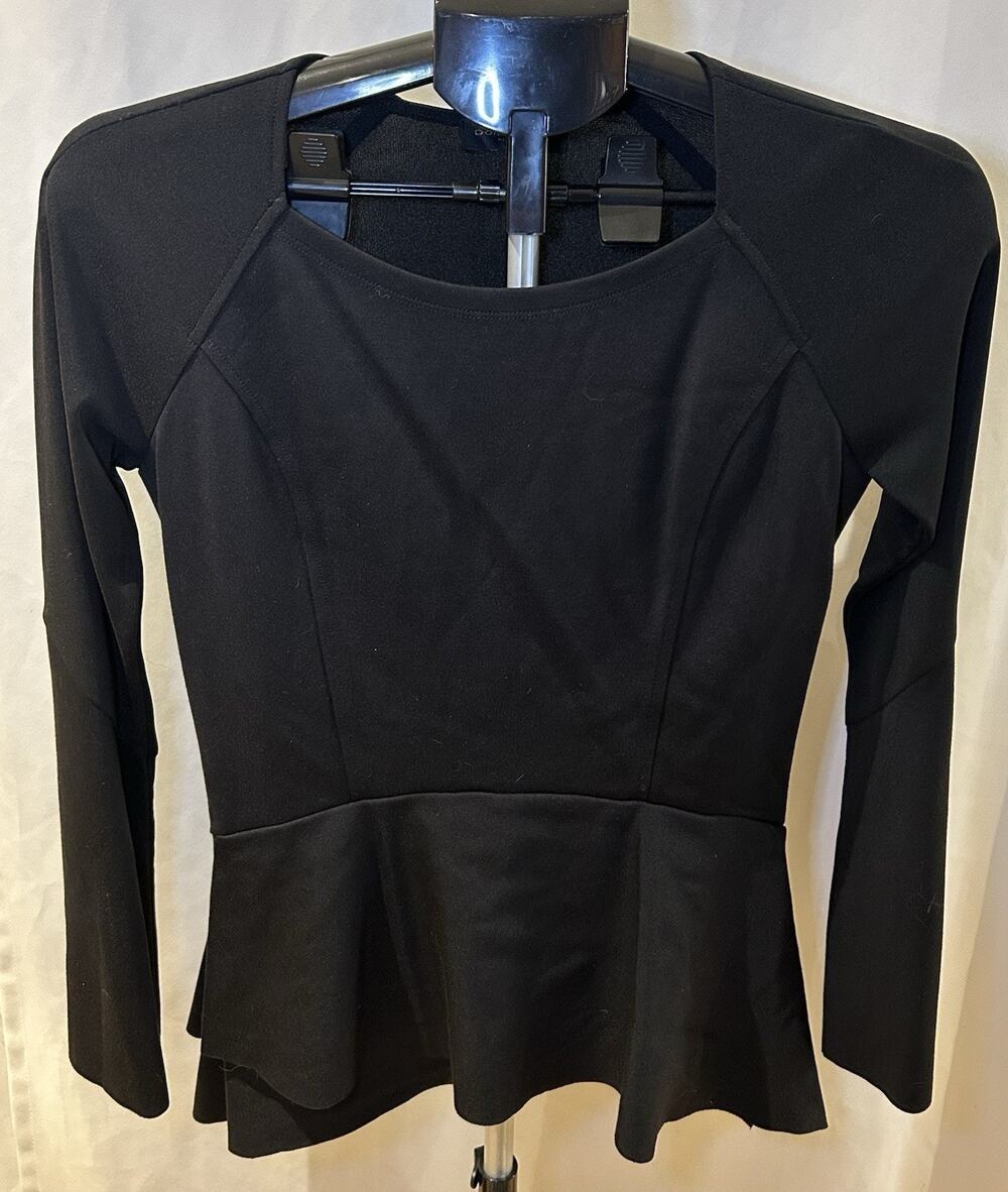 NWT Donna Karan Black Long Sleeve Blouse Women's size XS